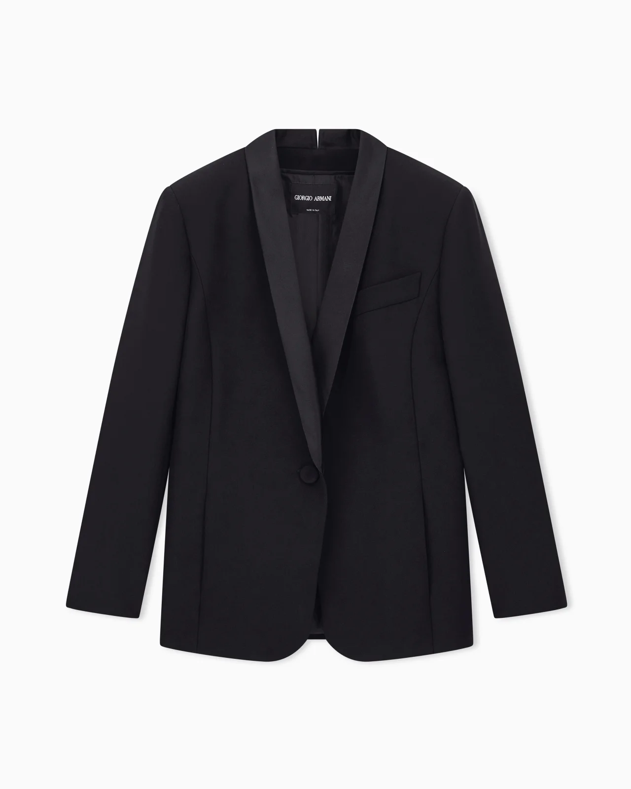 TUXEDO JACKET IN SILK CADY WITH SATIN SHAWL COLLAR - 1