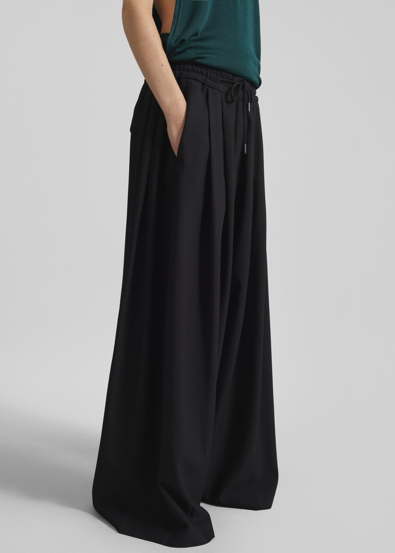 Corlen Pleated Wide Pants - Black 6
