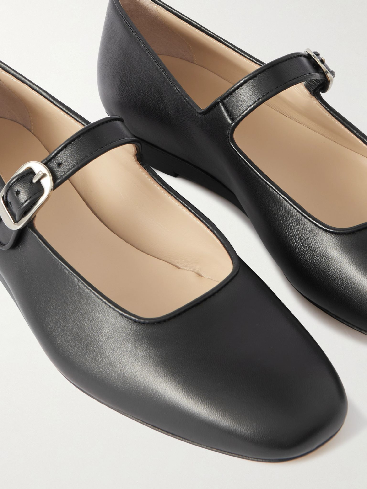 Leather Mary Jane ballet flats Black - 4