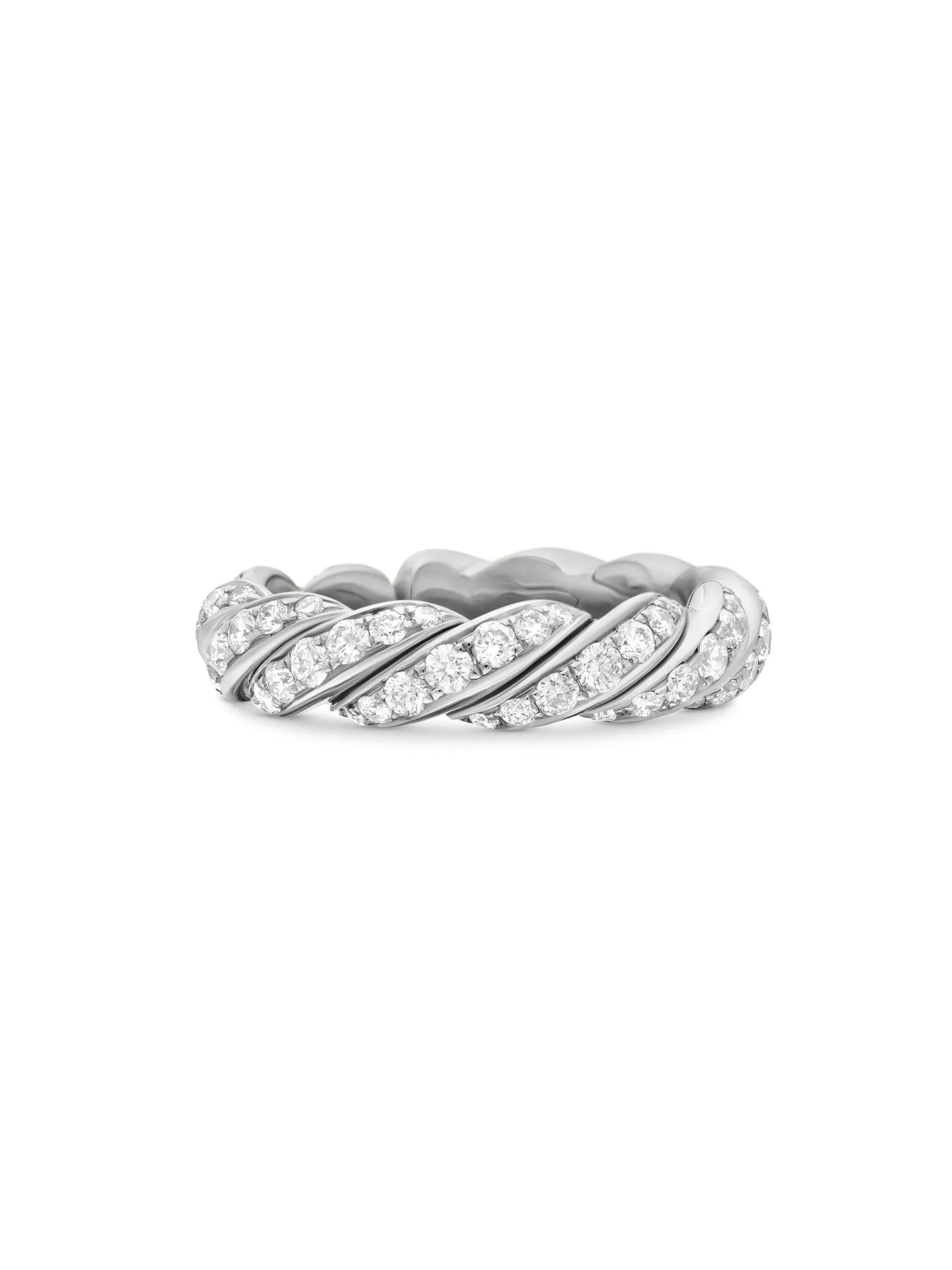Women's Pavéflex Band Ring in 18K White Gold - Diamond - 1