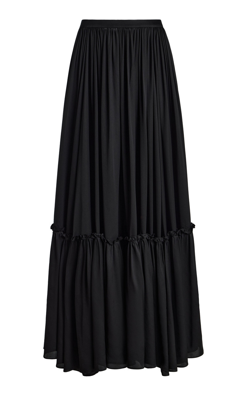 Jade Satin Maxi Skirt 1