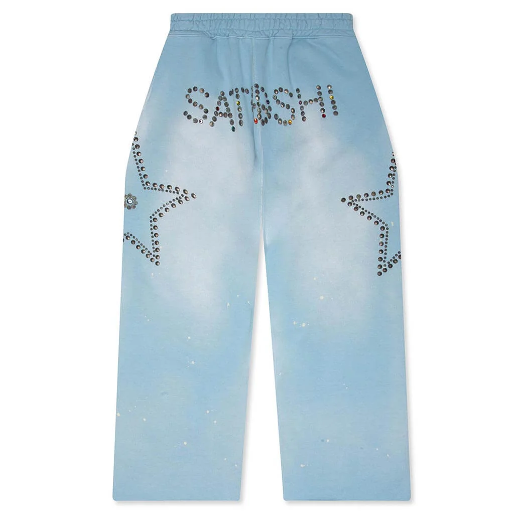 STAR STUDDED SWEATPANTS - BLUE - 1
