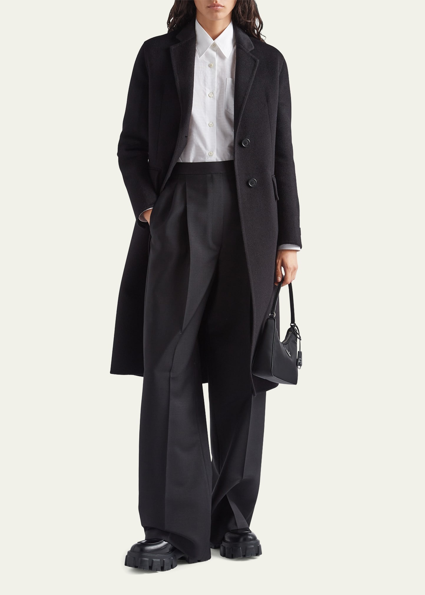 Pintuck Mohair Wide-Leg Trousers - 2