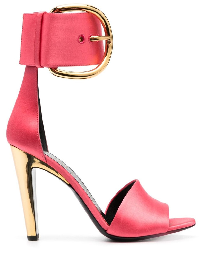 buckled satin 105mm sandals 1