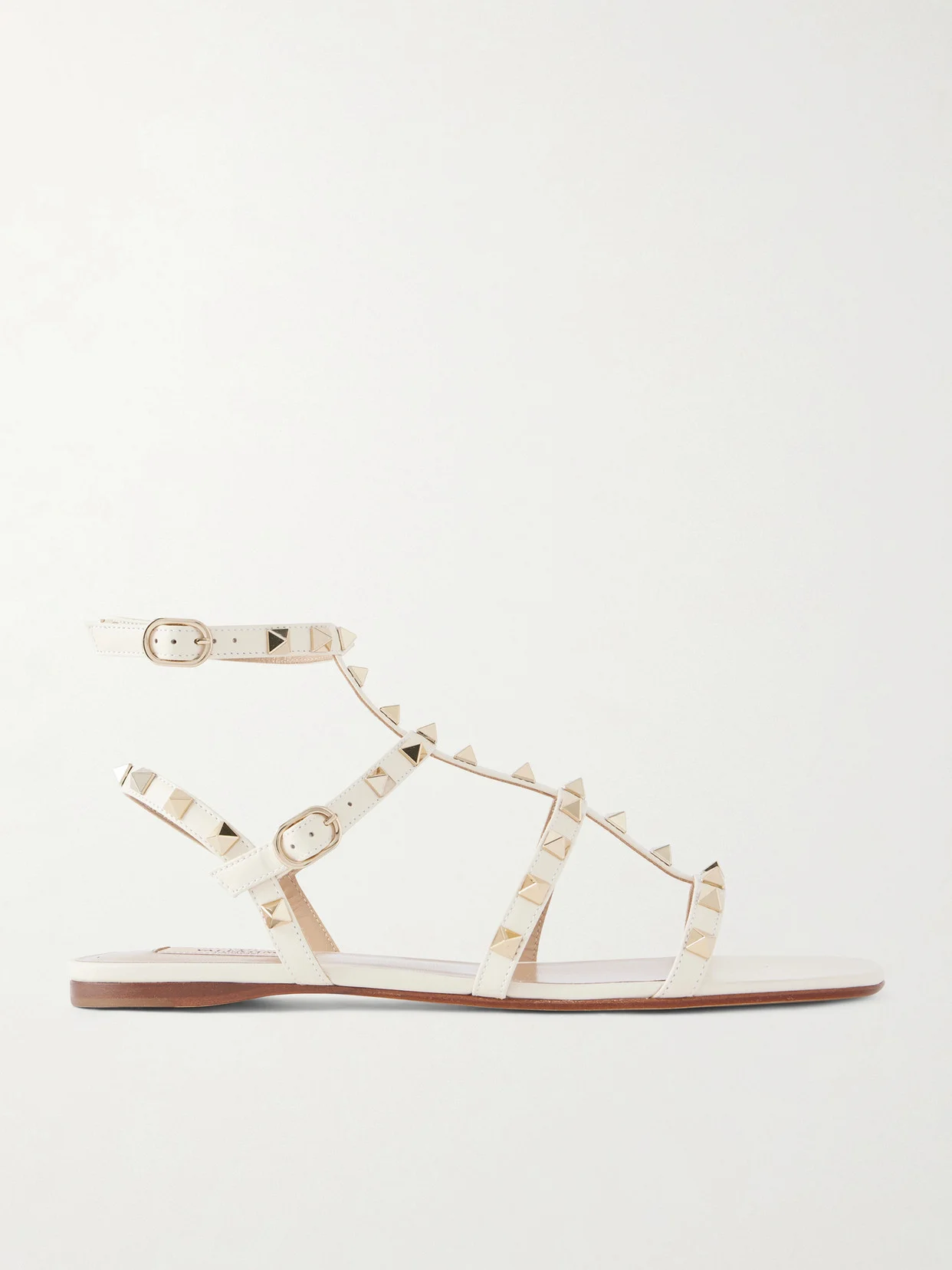 Rockstud Leather Sandals - 1