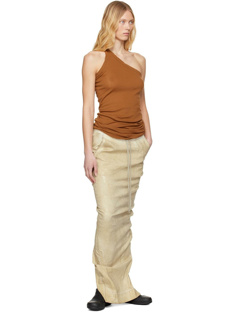 Rick Owens DRKSHDW Beige Hollywood Pull On Pillar Denim Maxi Skirt outlook