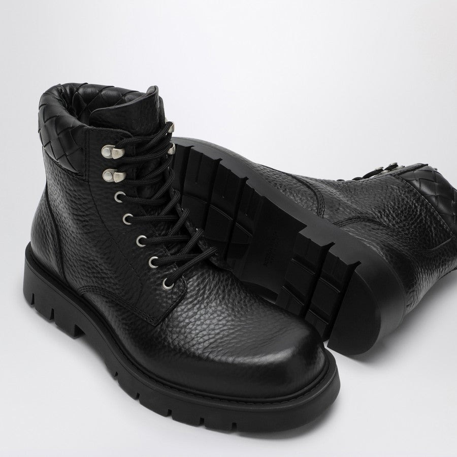 Bottega Veneta Men Black Leather Ankle Boots - 5