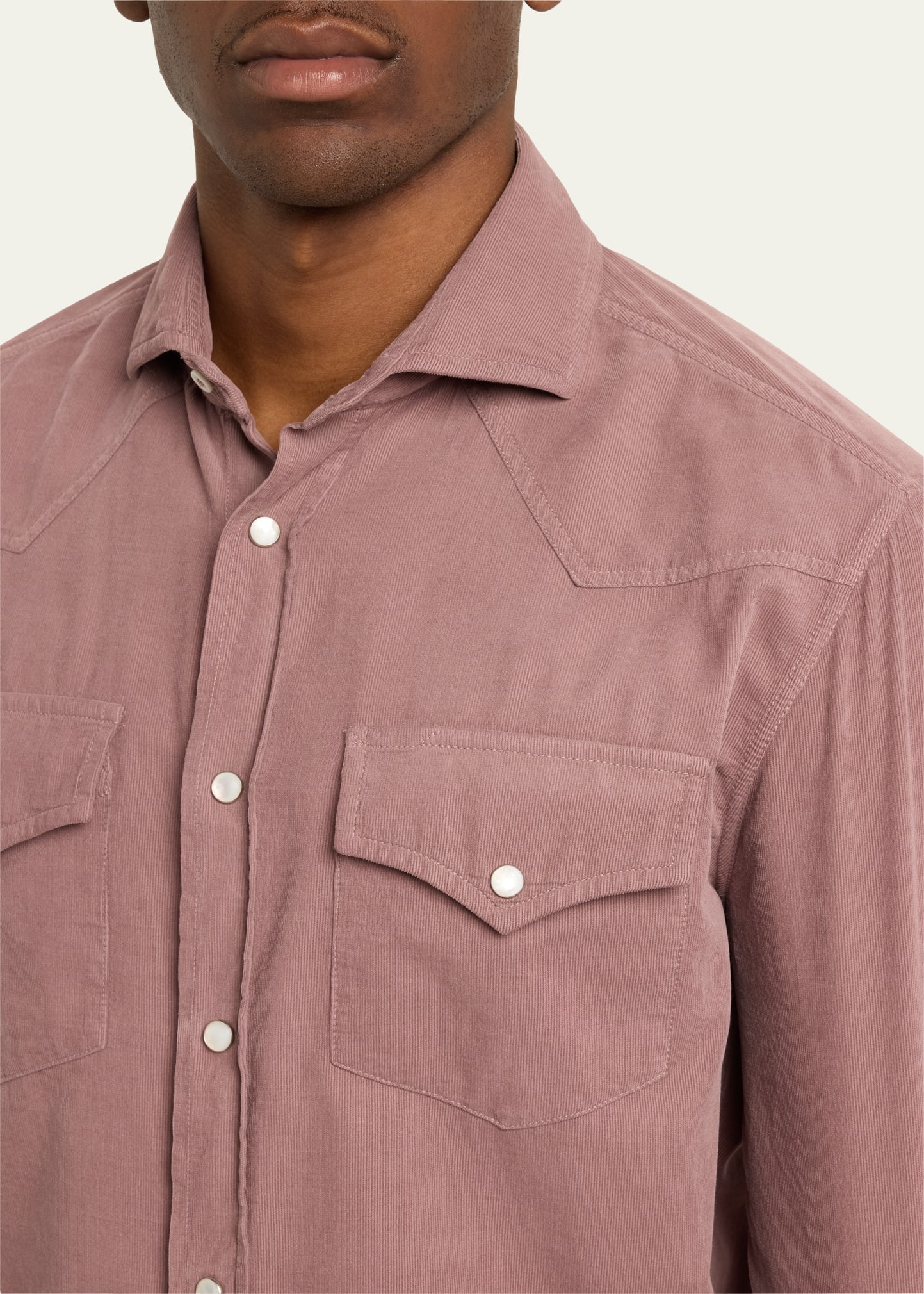 Men's Cotton Corduroy Western Shirt - 5