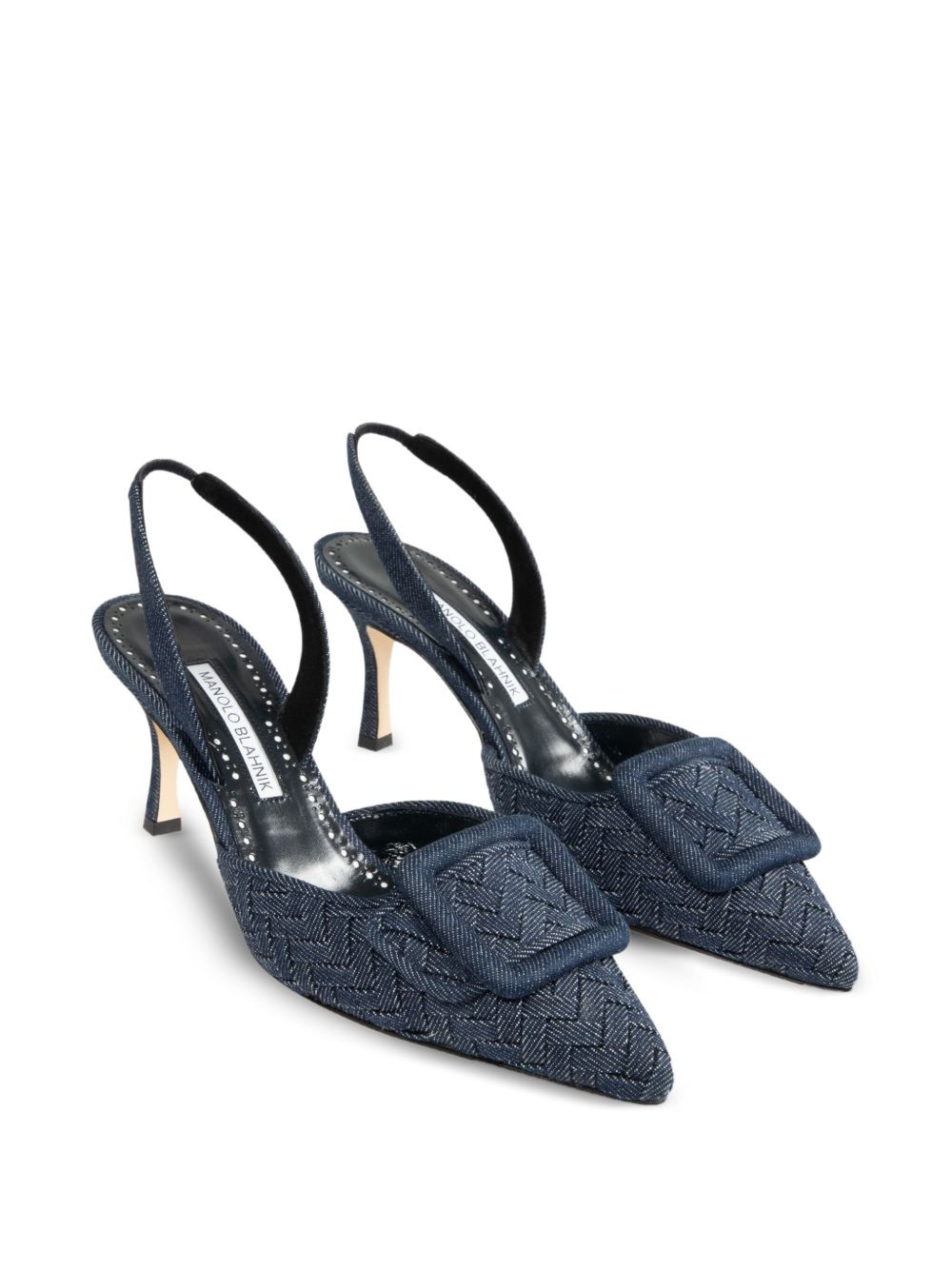 70mm slingback woven pumps - 2