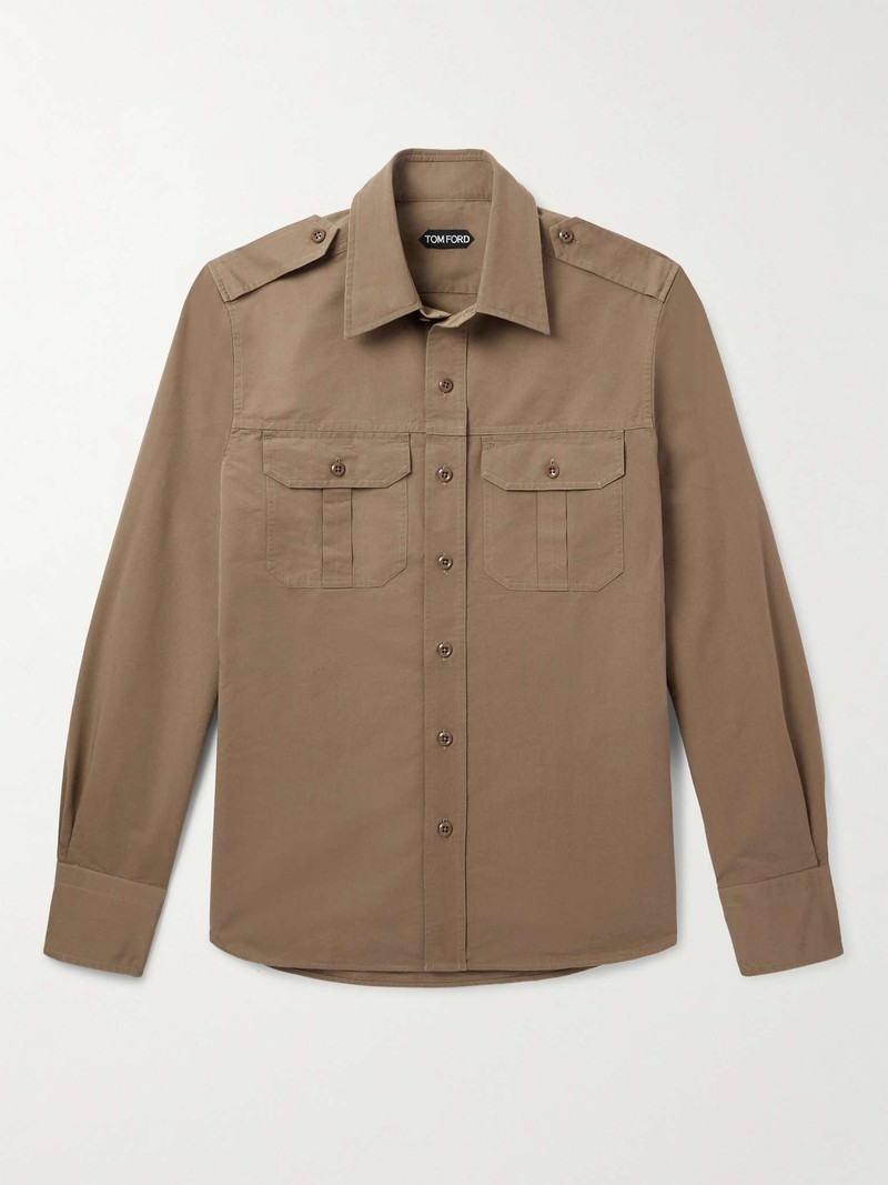 Cotton and Silk-Blend Poplin Shirt - 1