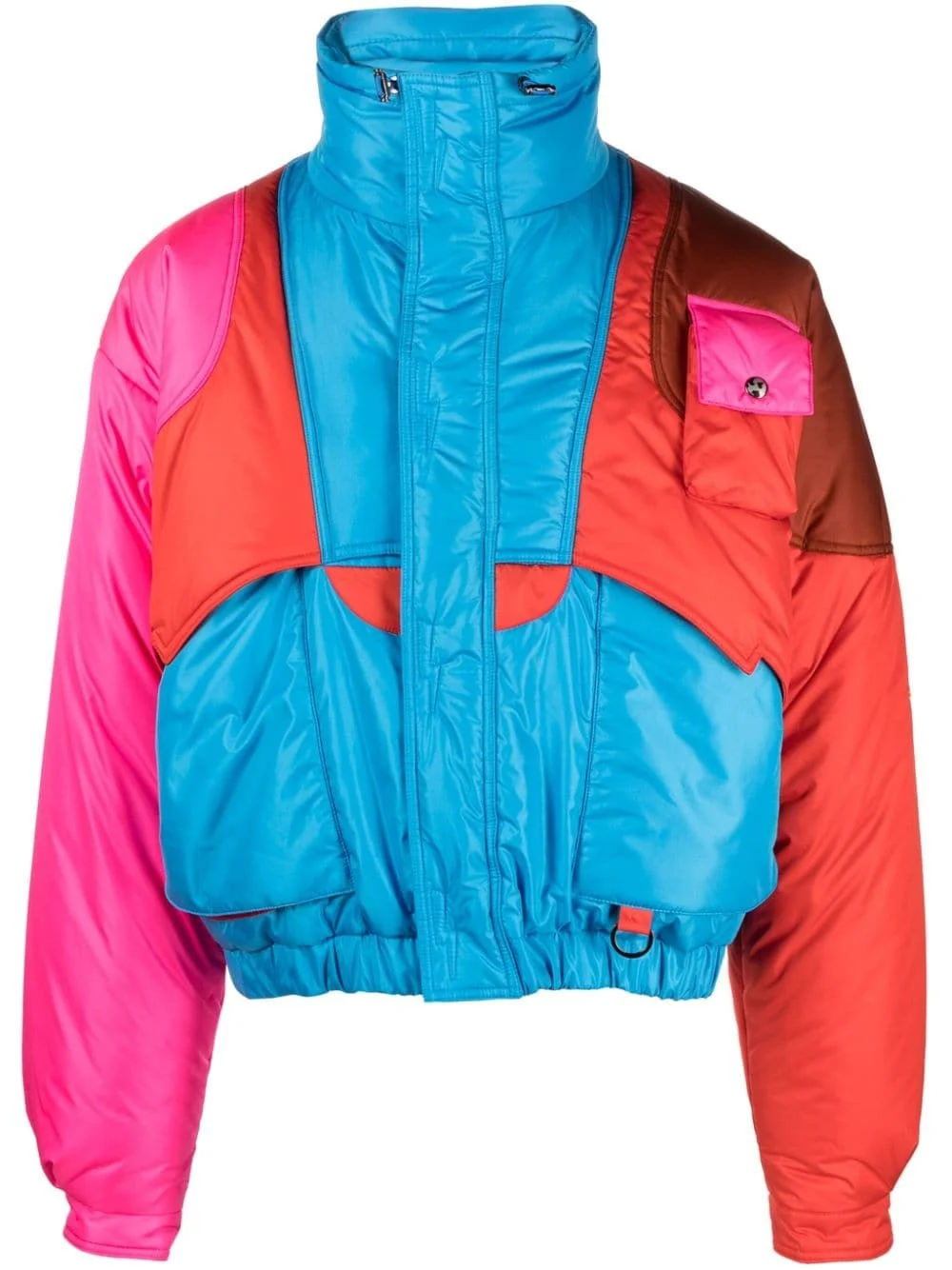 colour-block puffer jacket - 1