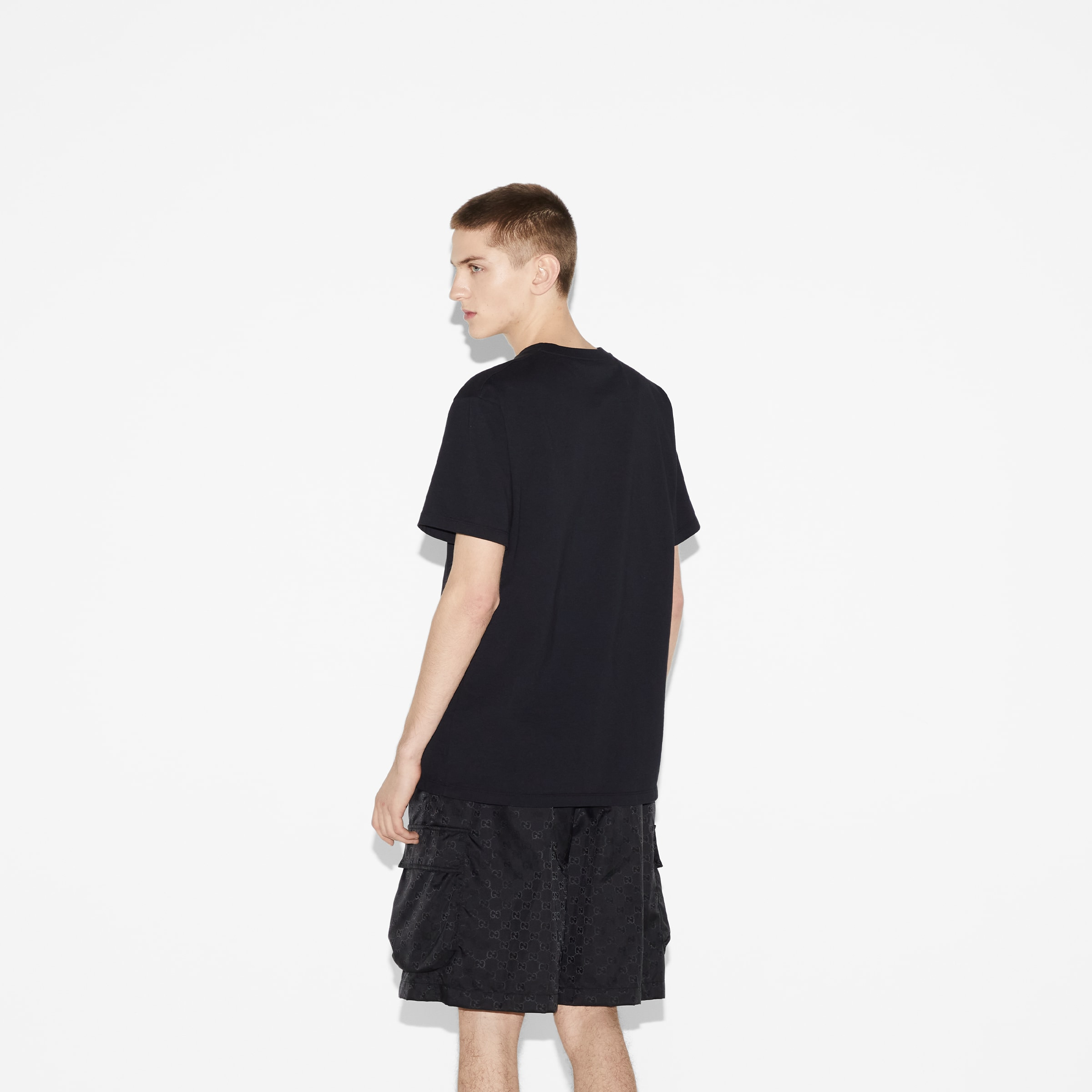 Cotton jersey T-shirt with Gucci print - 4