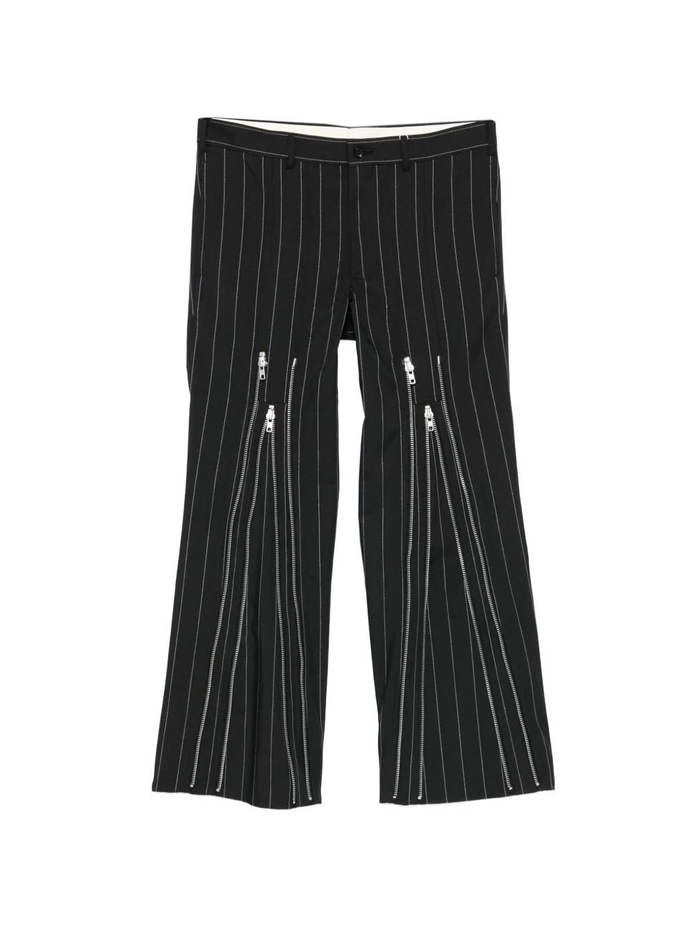 striped zip trousers - 1
