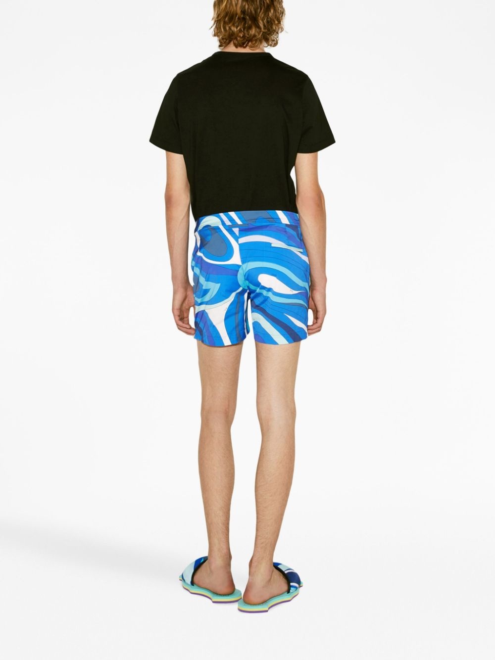 Marmo-print swim shorts - 4