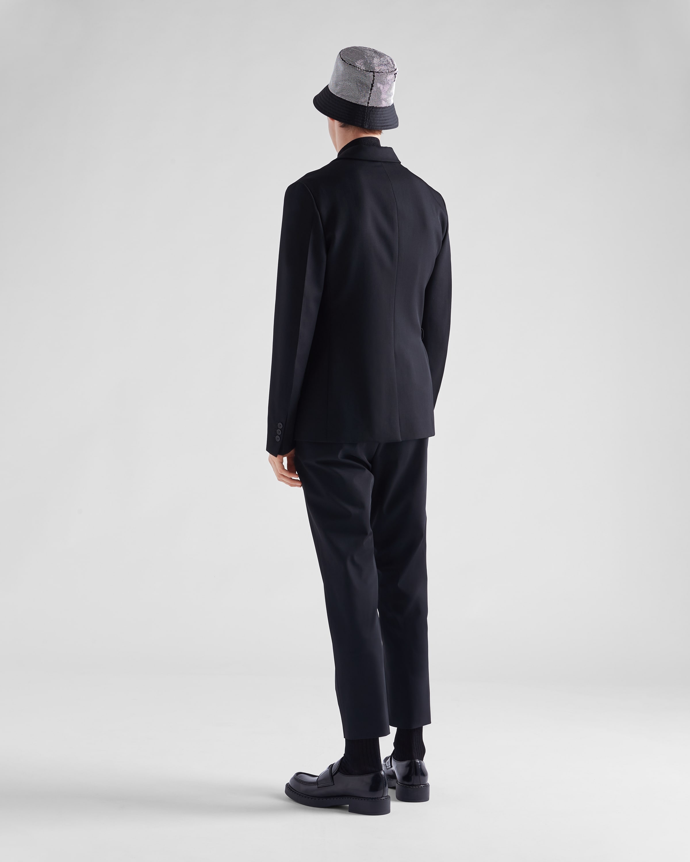 Single-breasted gabardine wool jacket - 5