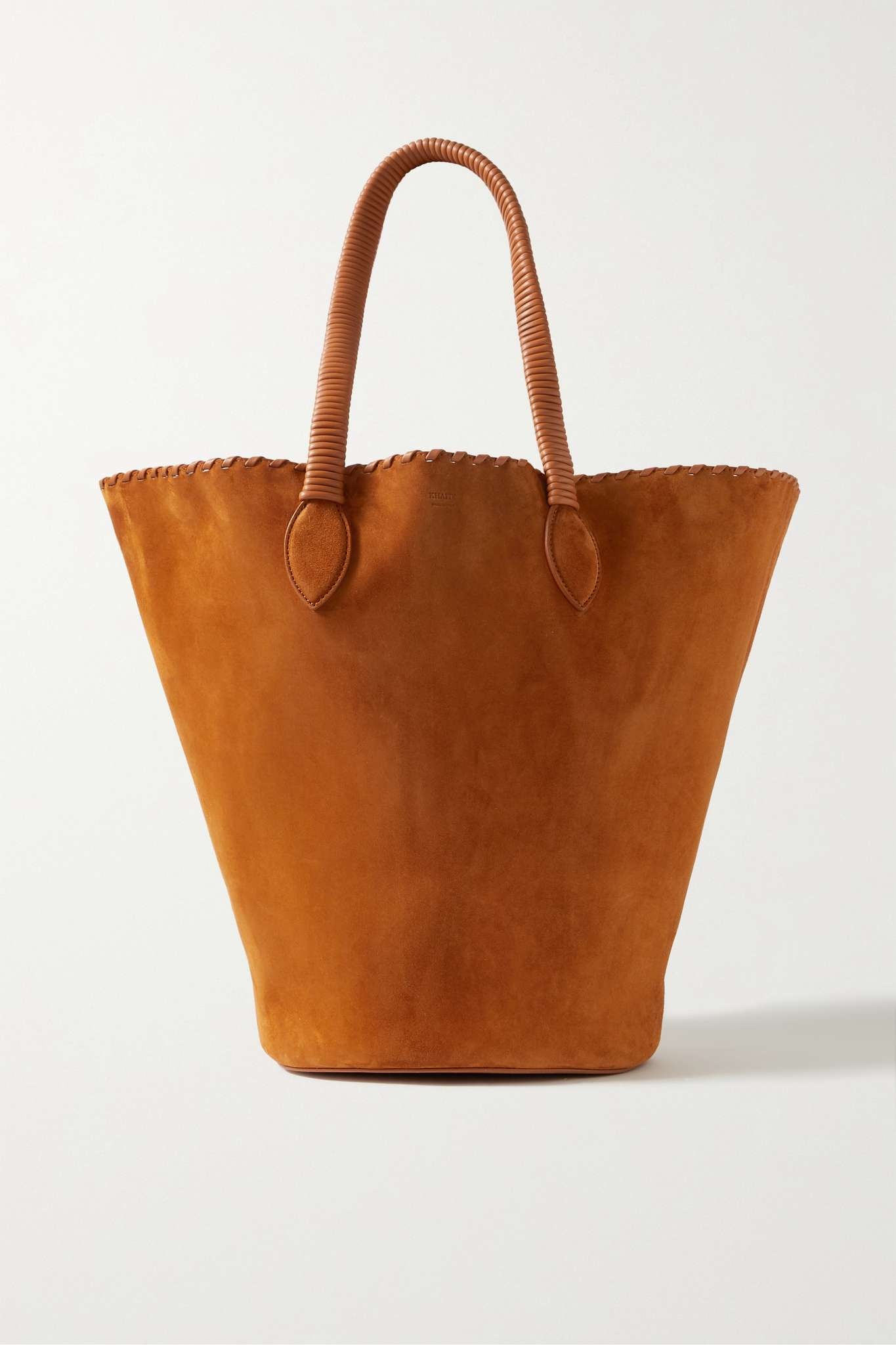 Osa whipstitched leather-trimmed suede tote - 1