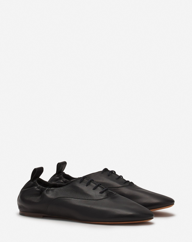 Lanvin LACE-UP LEATHER SLIPPERS outlook