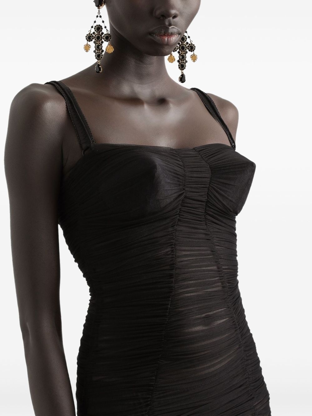 x Kim draped tulle midi dress - 5