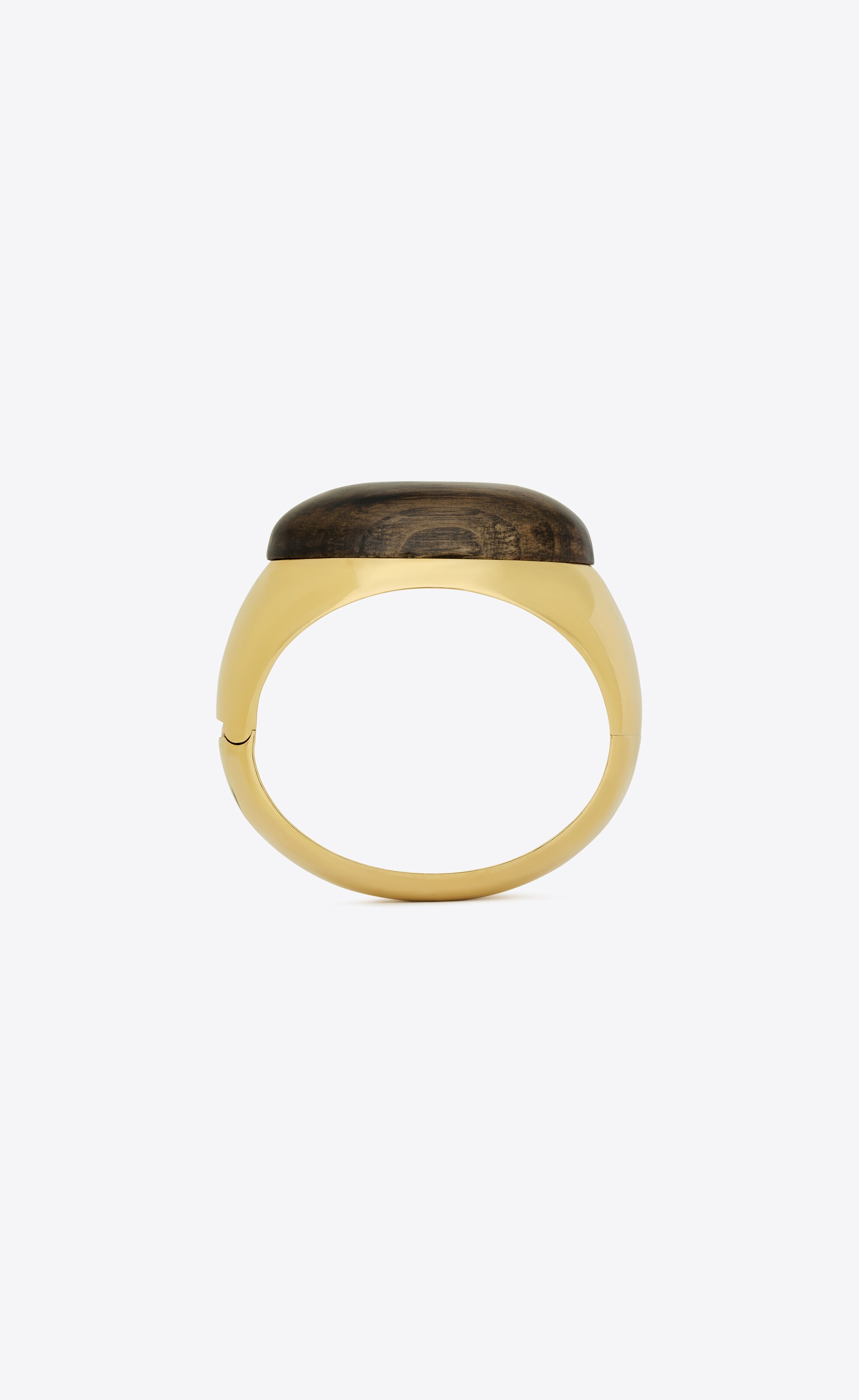 dome bangle in metal and wood - 2