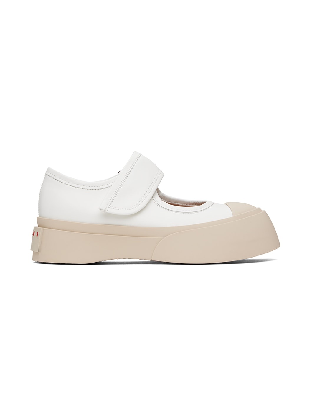 White Pablo Mary Jane Ballerina Flats - 1