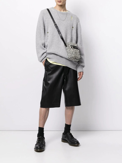 Helmut Lang ripped wool-blend jumper outlook