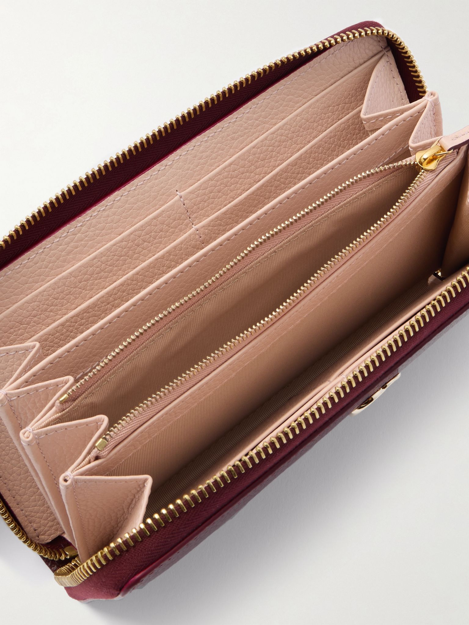 Textured-leather wallet Red - 5