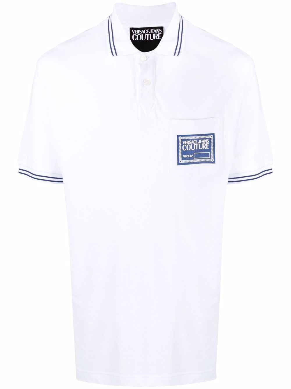 logo-patch polo shirt - 1