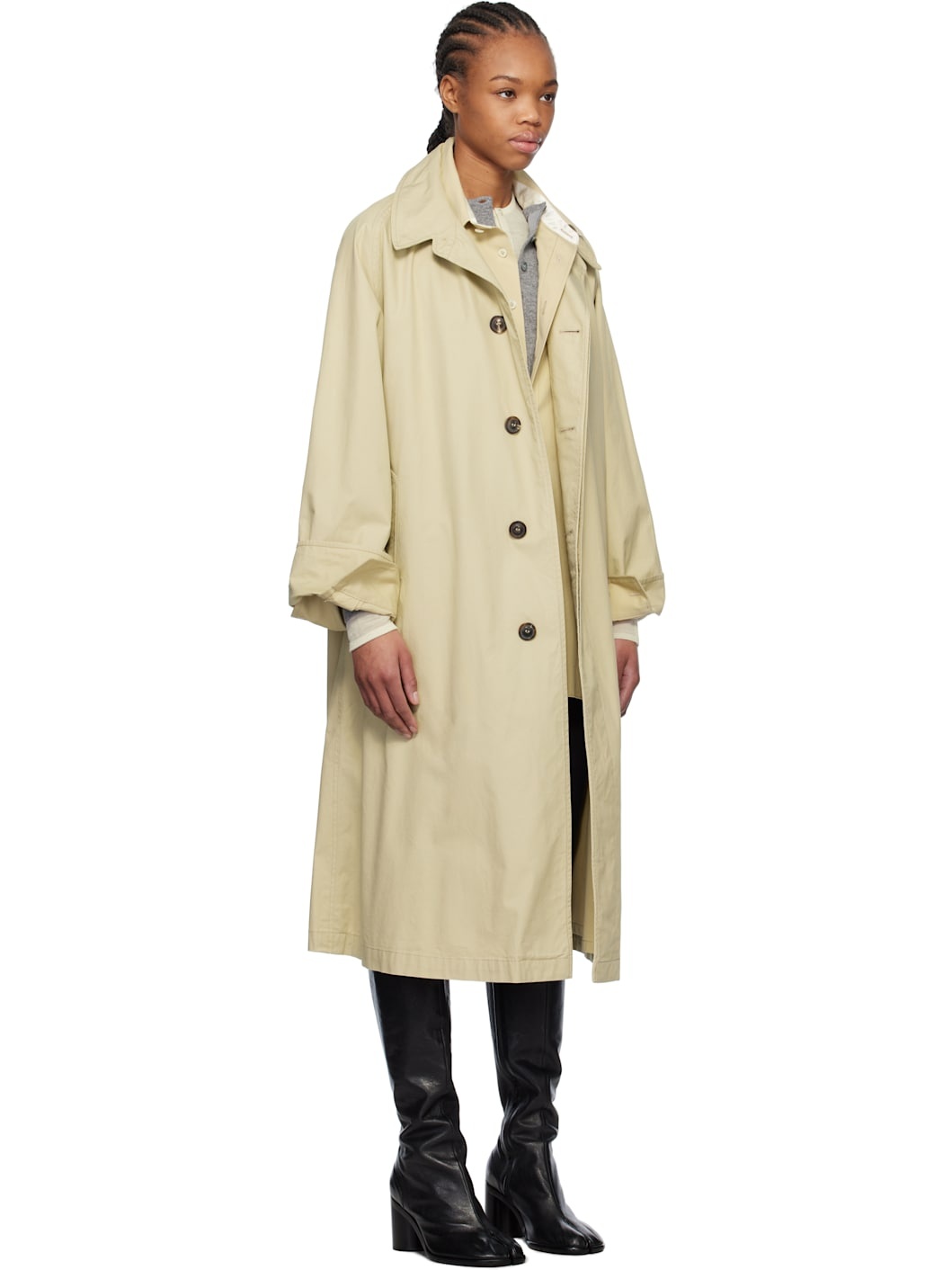 Maison Margiela Beige Layered Trench Coat | REVERSIBLE