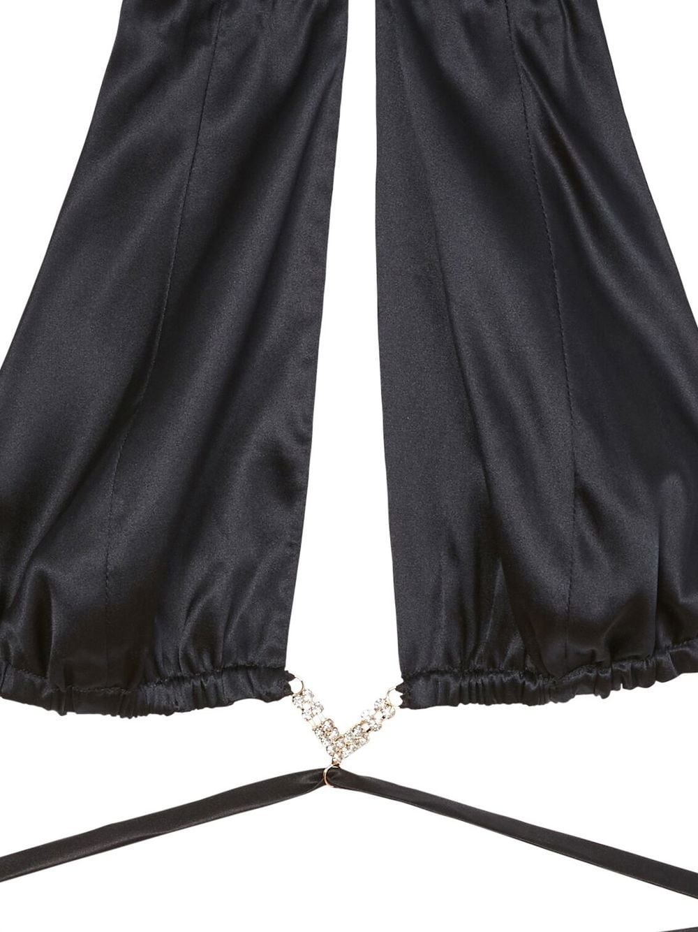 crystal-embellished open back top - 2