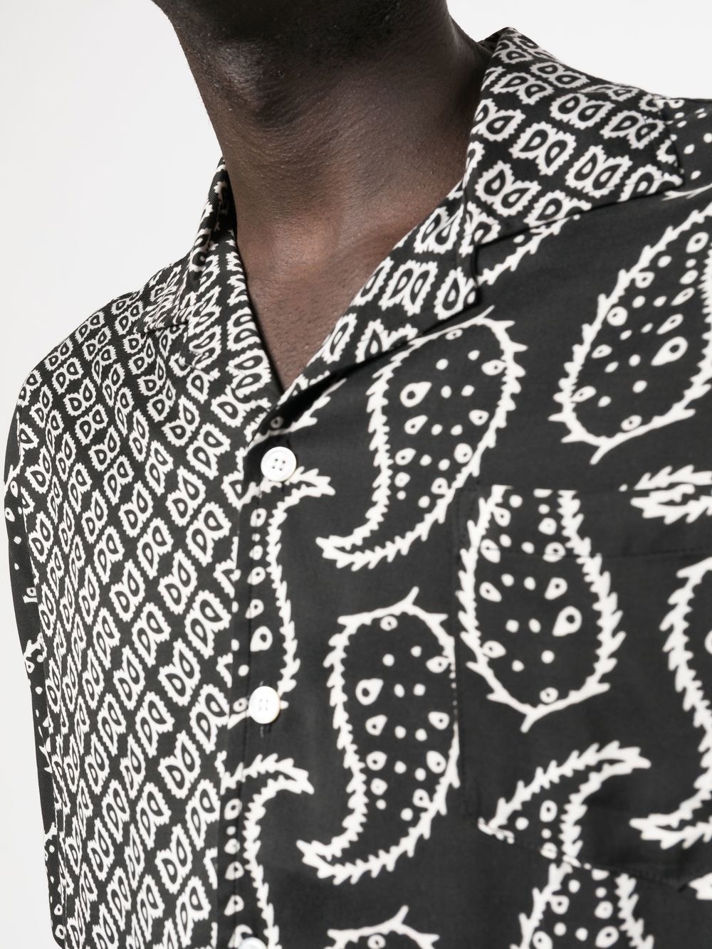 Rayon Bandana Button-Up Shirt "White" - 5