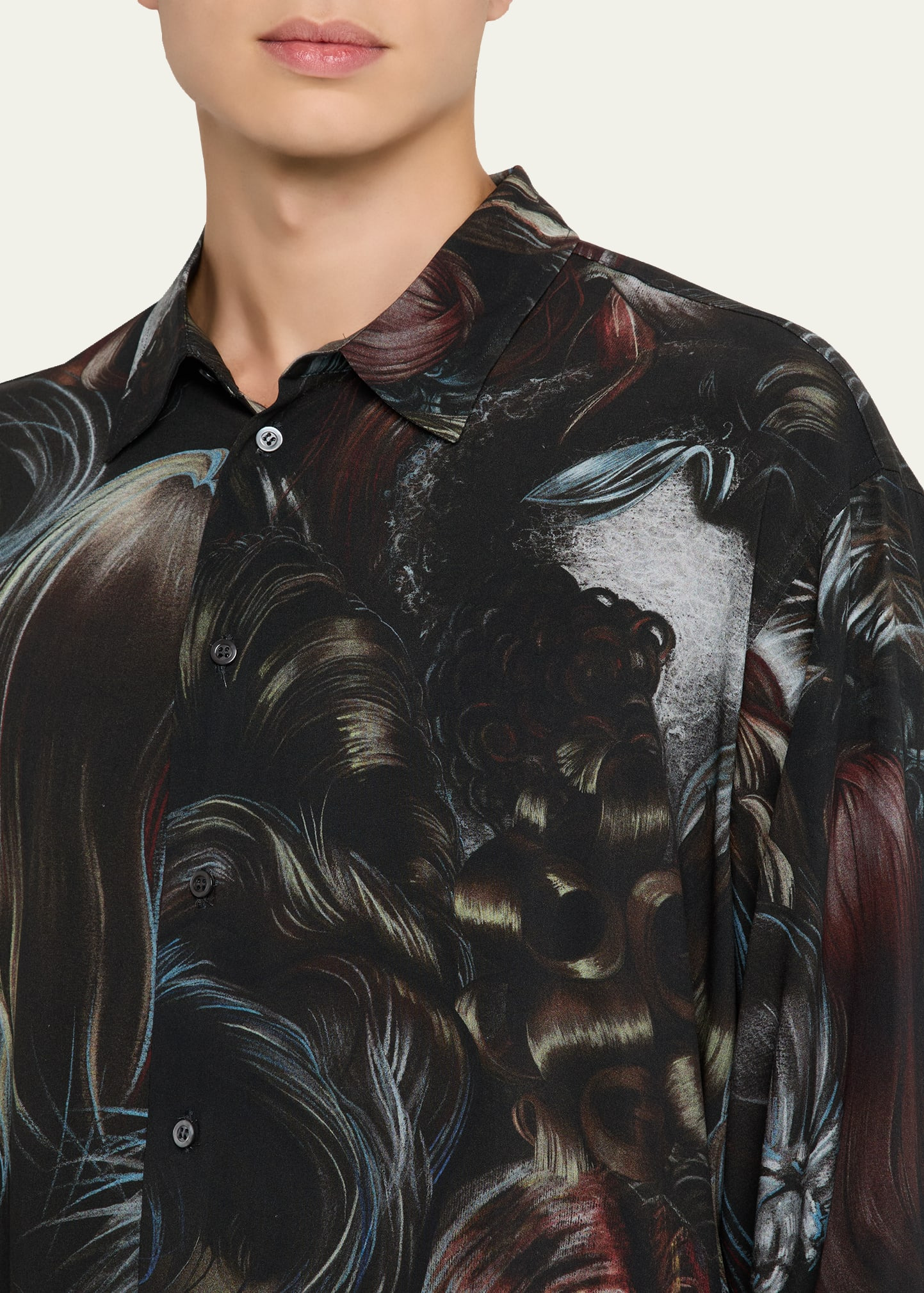 Men's Graphic-Print Long-Sleeve Button-Front Shirt - 5