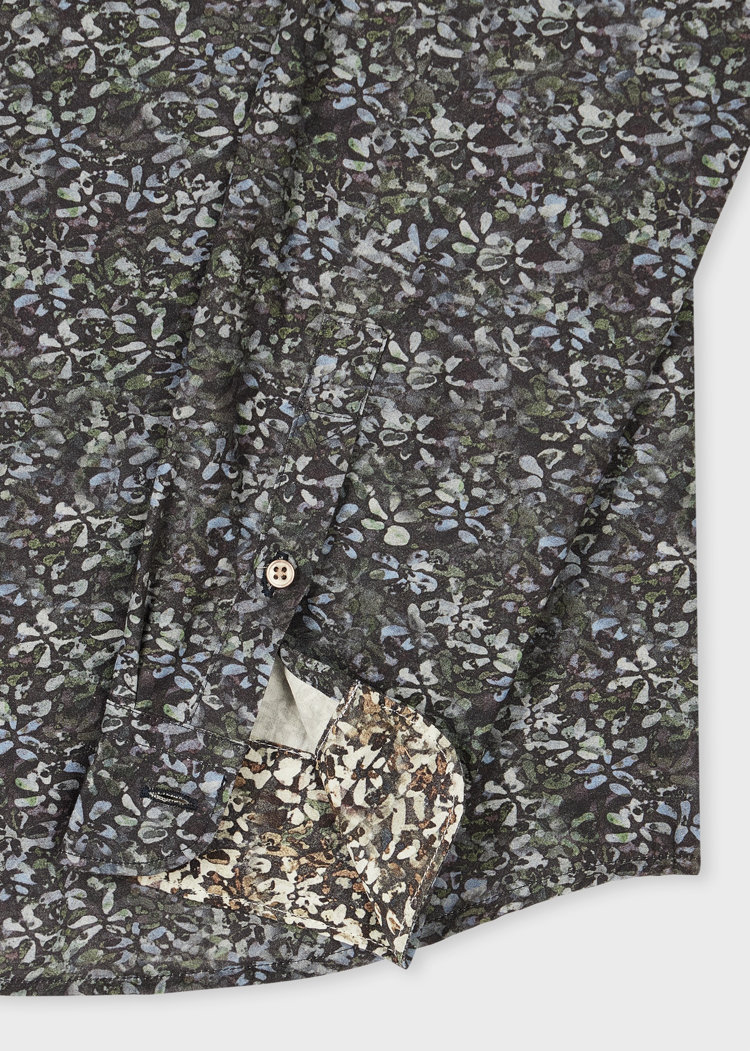 Tailored-Fit Navy 'Textured Floral' Print Shirt - 2