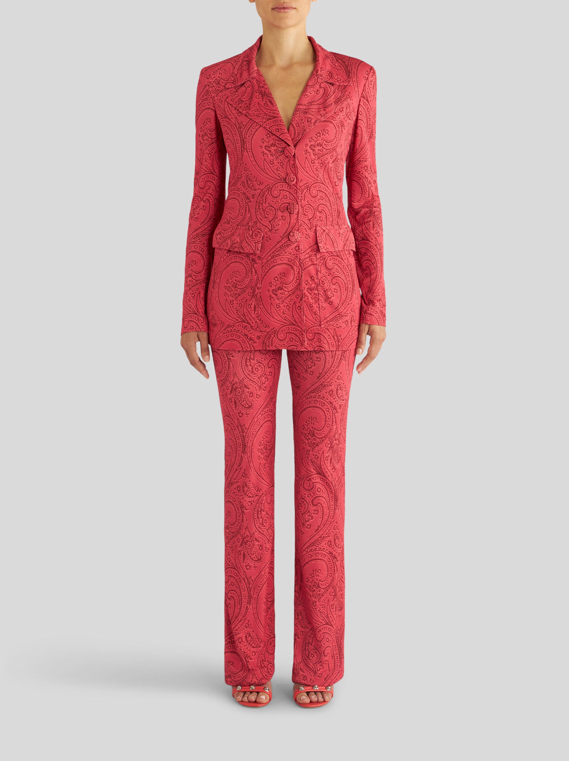 PAISLEY PATTERN FLARED TROUSERS - 3