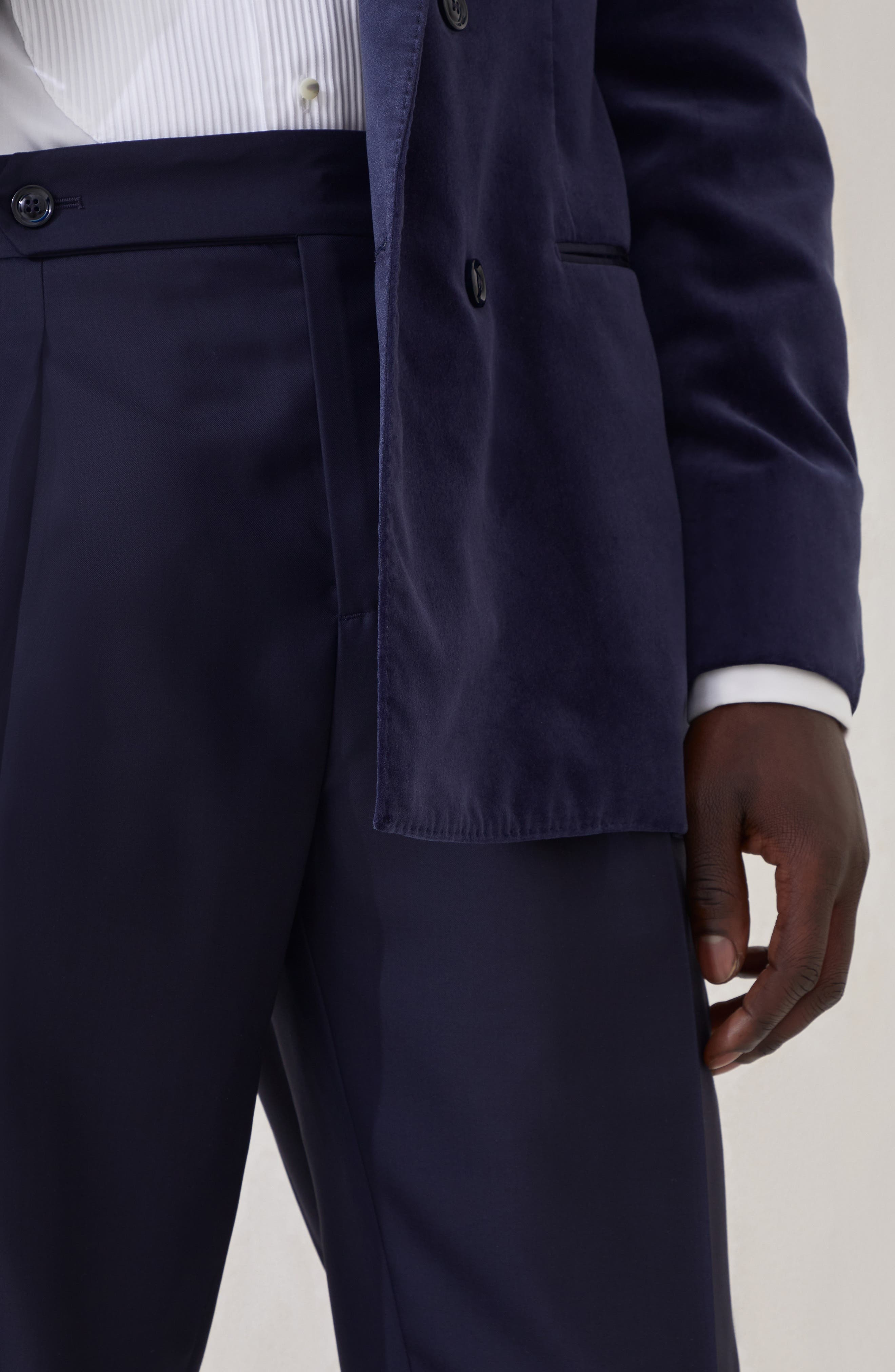 Brunello Cucinelli Tuxedo trousers with pleats in Navy Blue at Nordstrom - 4