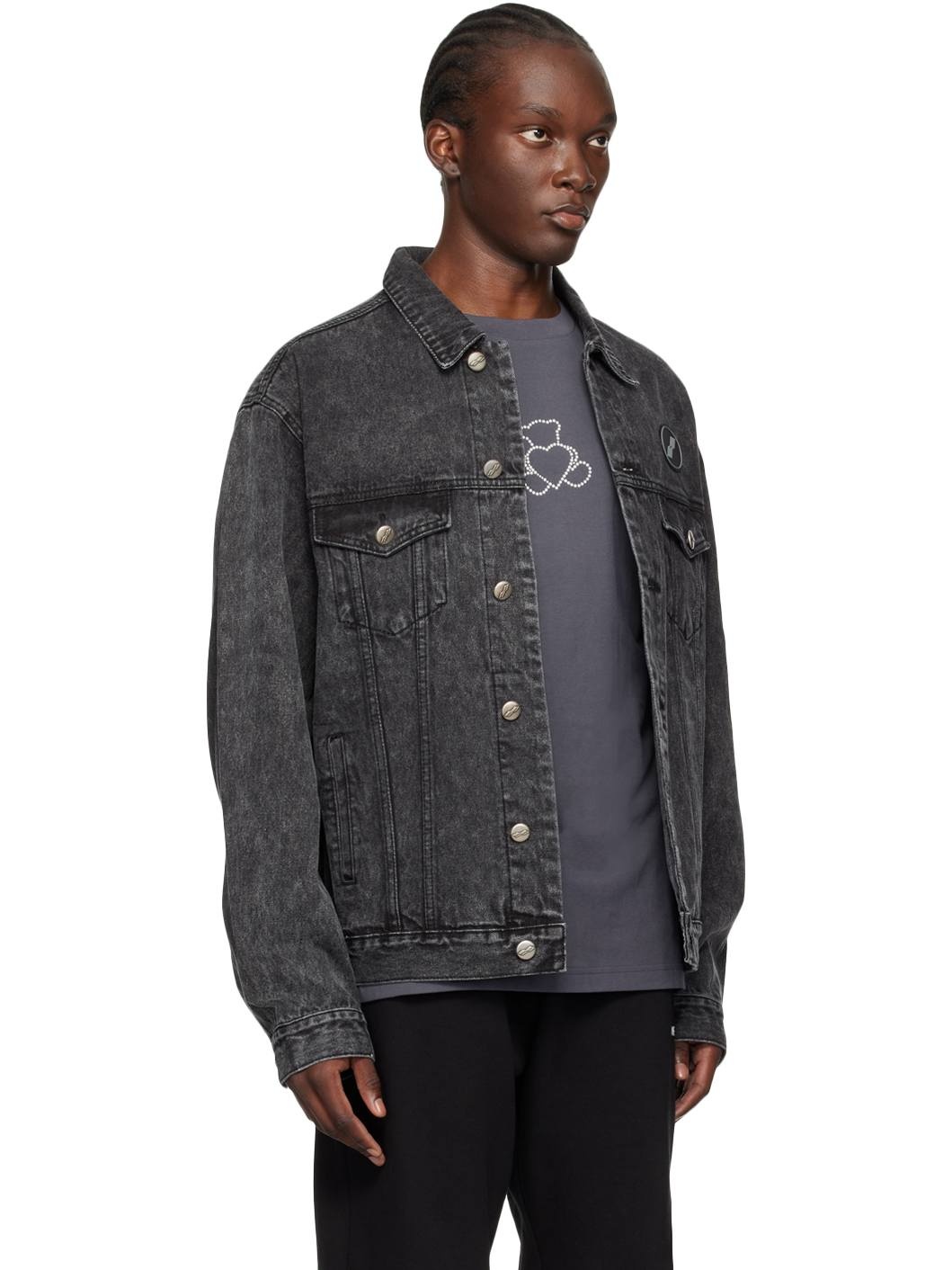 Black Oversized Denim Jacket - 2