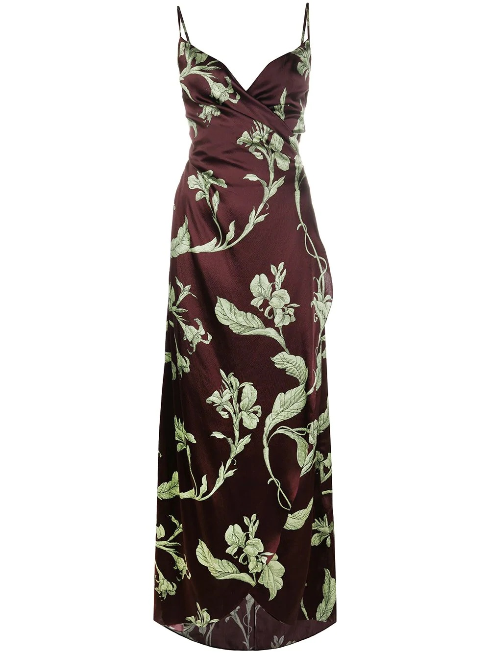 botanical-print midi dress  - 1