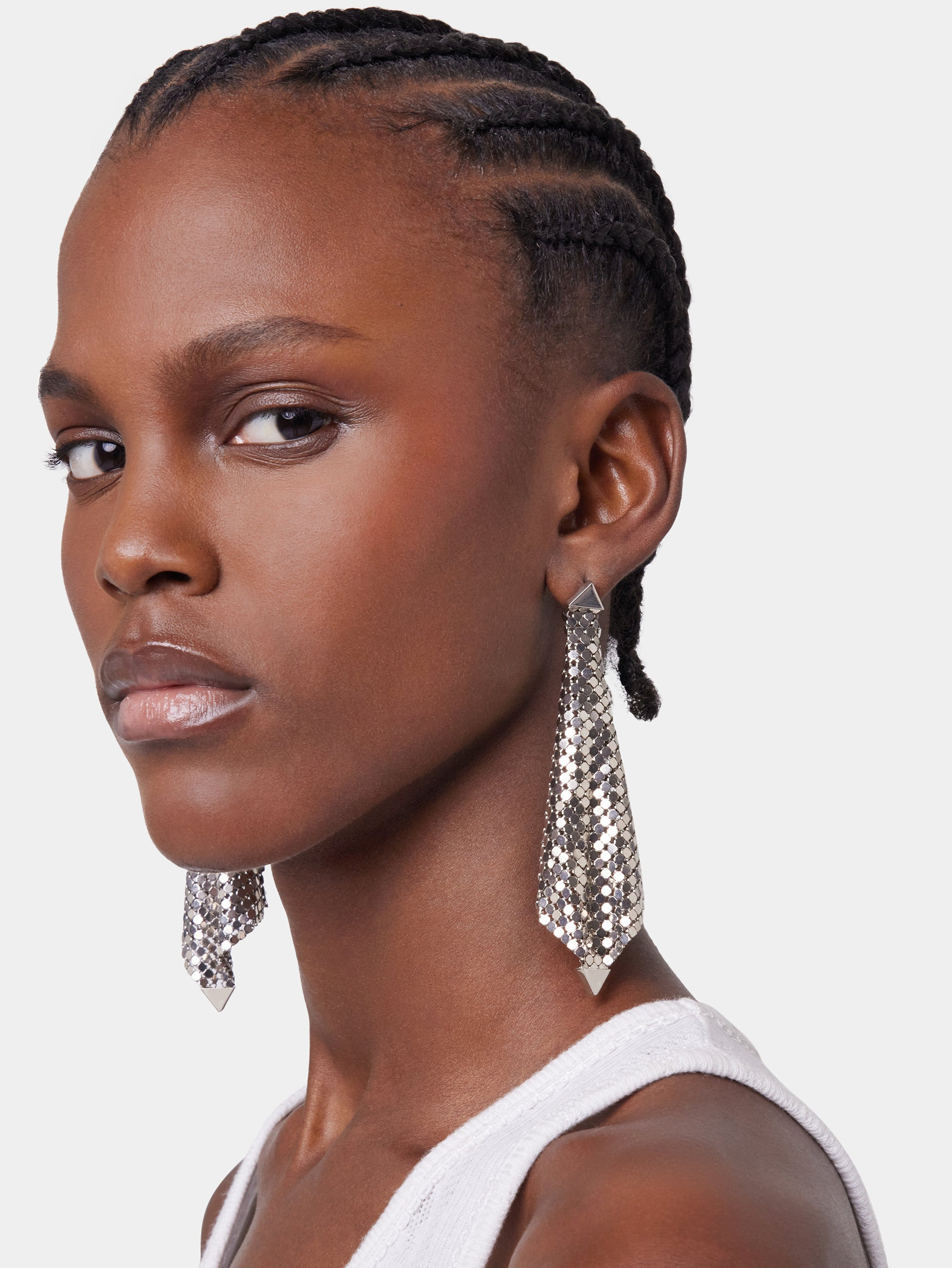 SILVER CHAINMAIL EARRINGS - 3