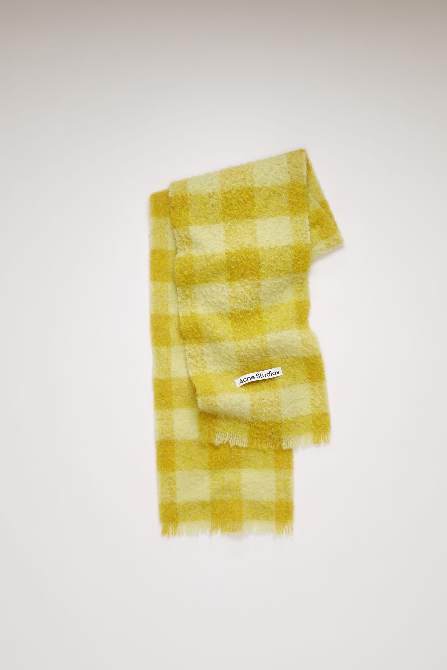 Checked scarf soft yellow/sharp yellow - 1