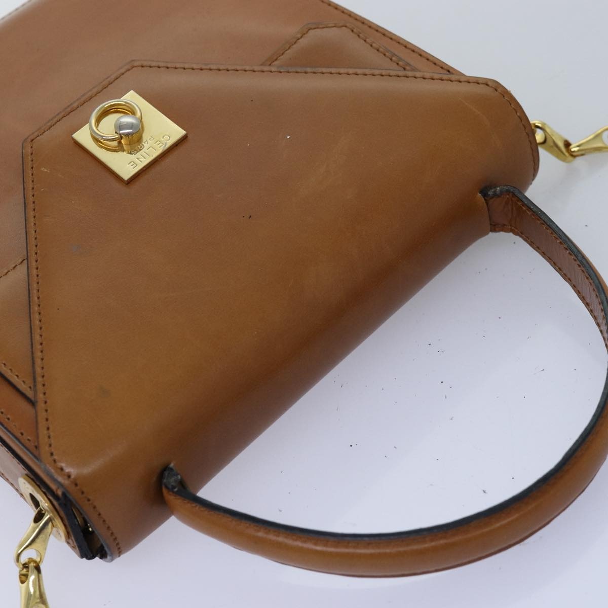 CELINE Hand Bag Leather Brown - 6