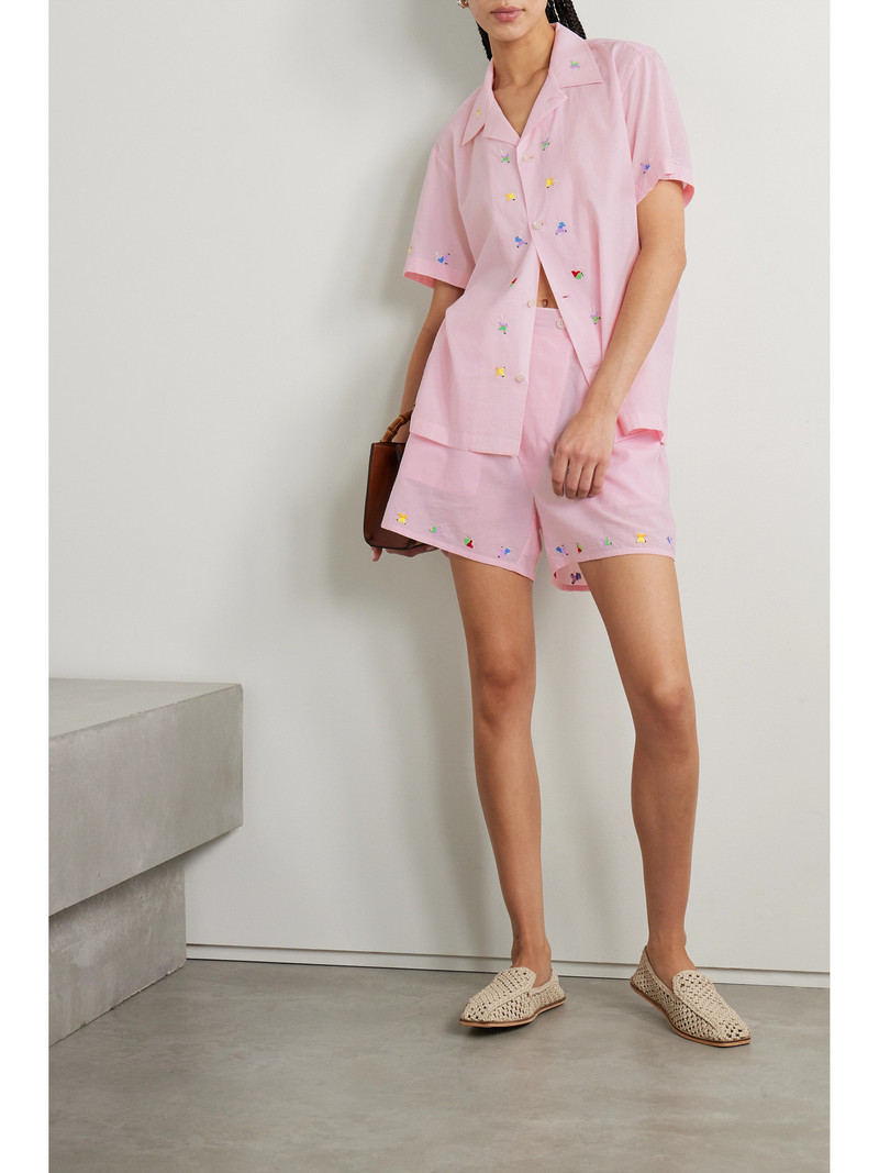 BODE Tumbler Embroidered Cotton-poplin Shorts outlook