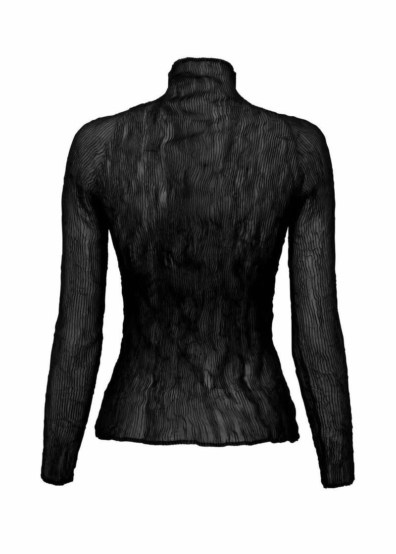 ISSEY MIYAKE CHIFFON TWIST BK/WT-46 TOP outlook