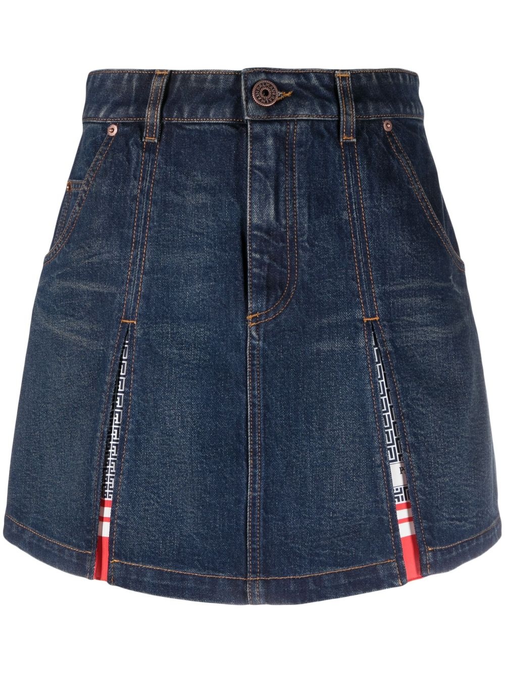pleated denim skirt - 1