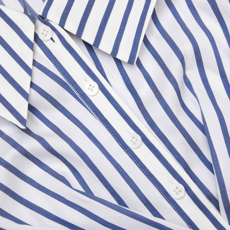 Blue Stripe Cotton Crop Top 5