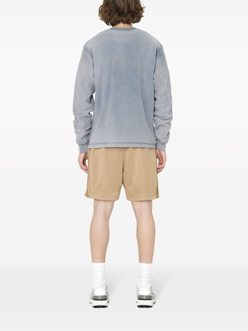 stripe-detail mesh shorts - 4