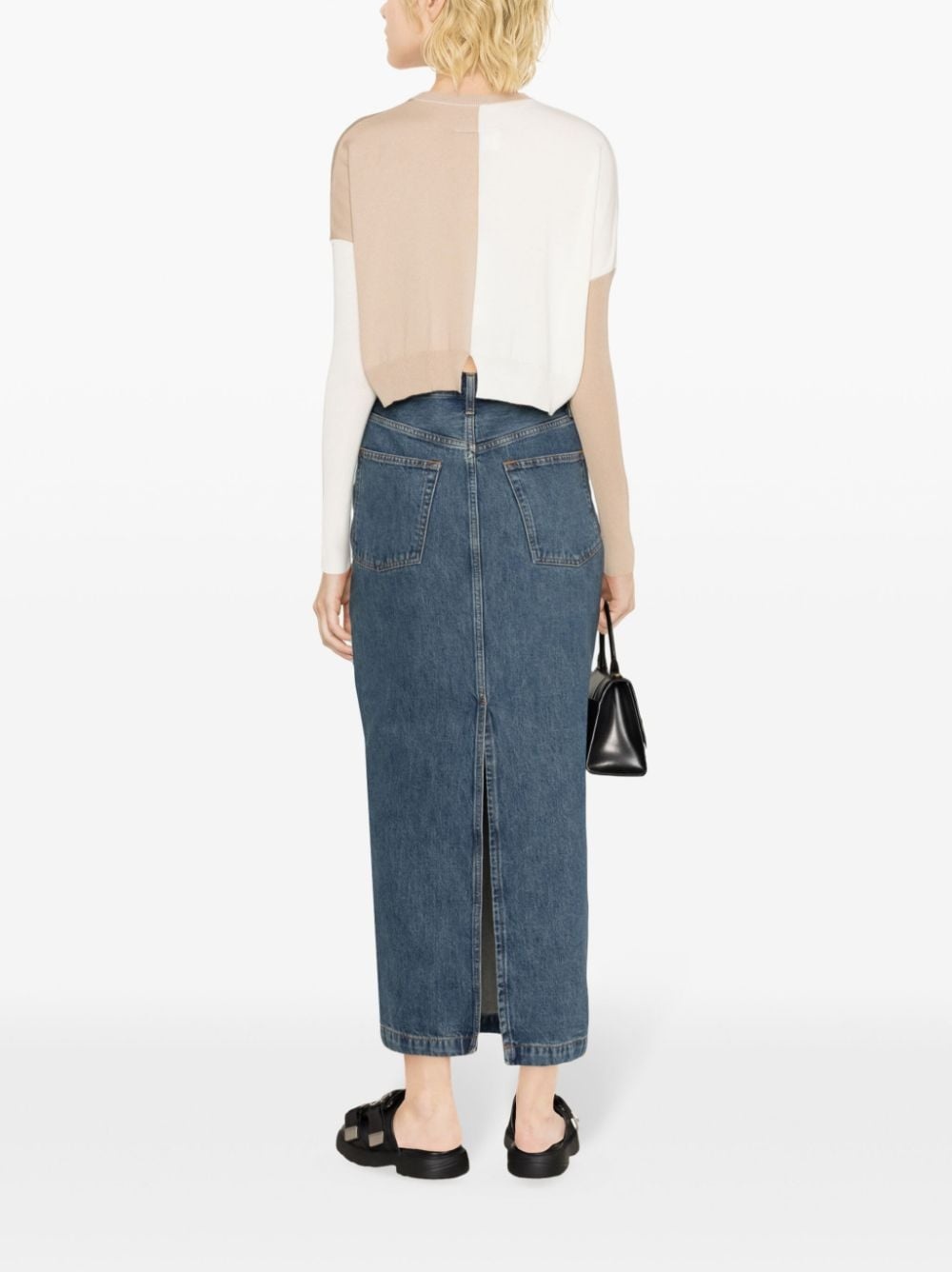 colour-block cropped jumper - 4