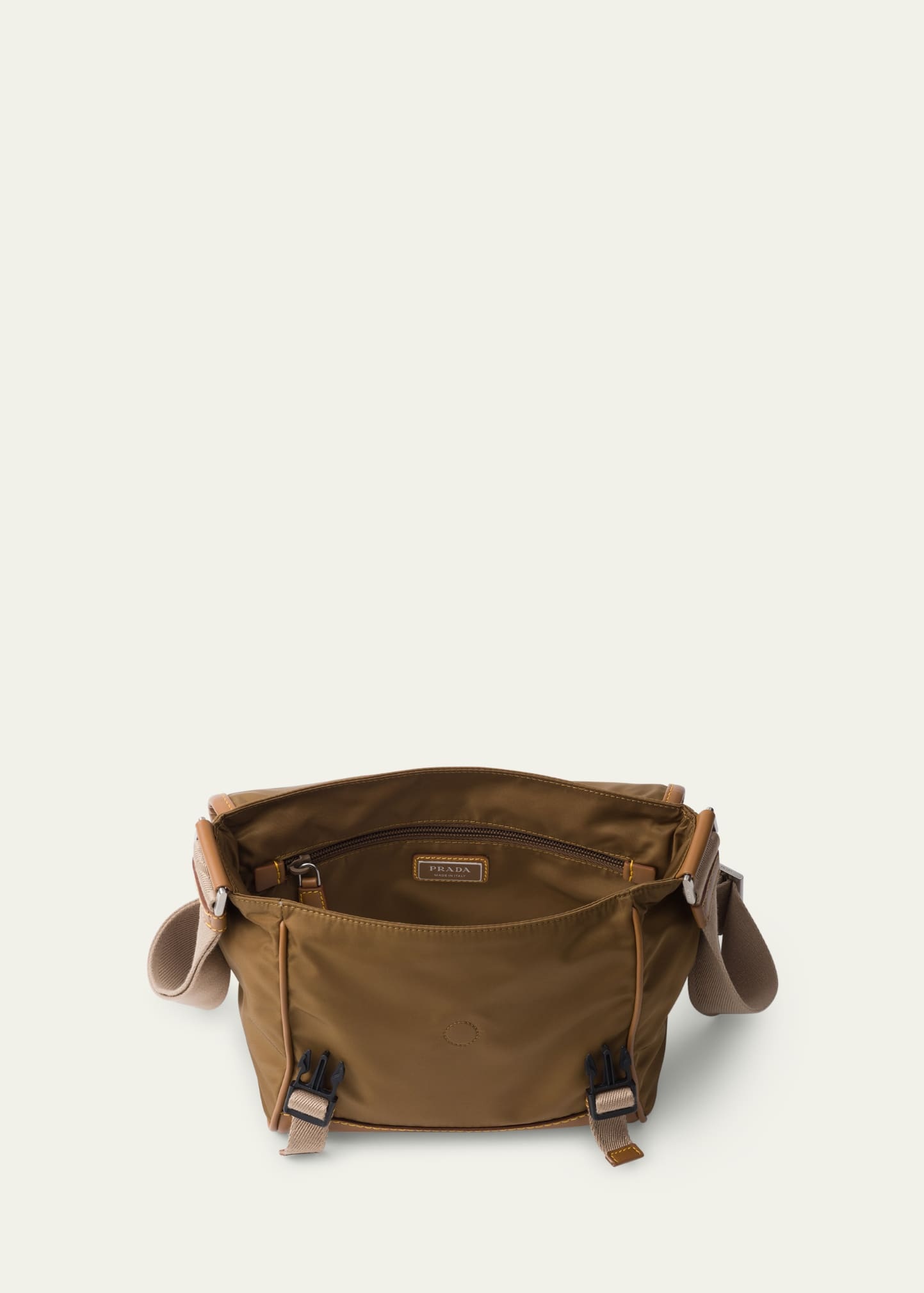 Men's Nylon Leather-Trim Messenger Bag - 3