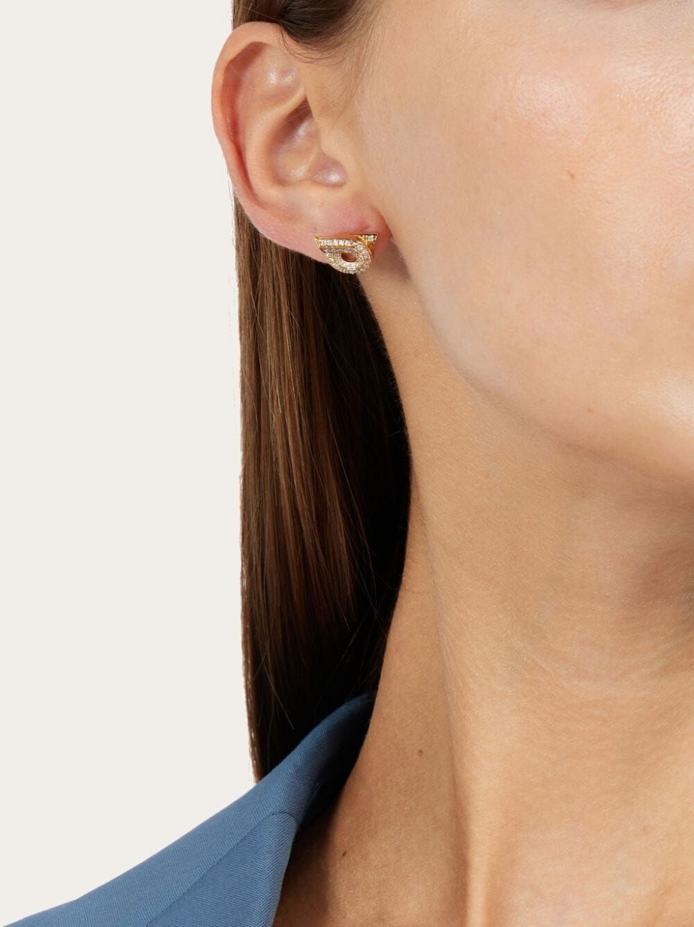 Ferragamo Women Gancini Earrings With Rhinestones - Size 14 - 2