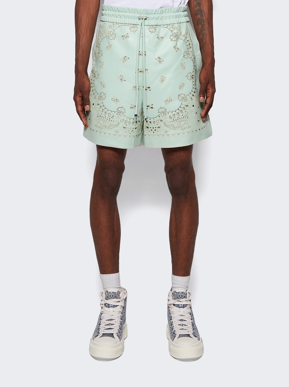 Leather Bandana Shorts Mint - 3