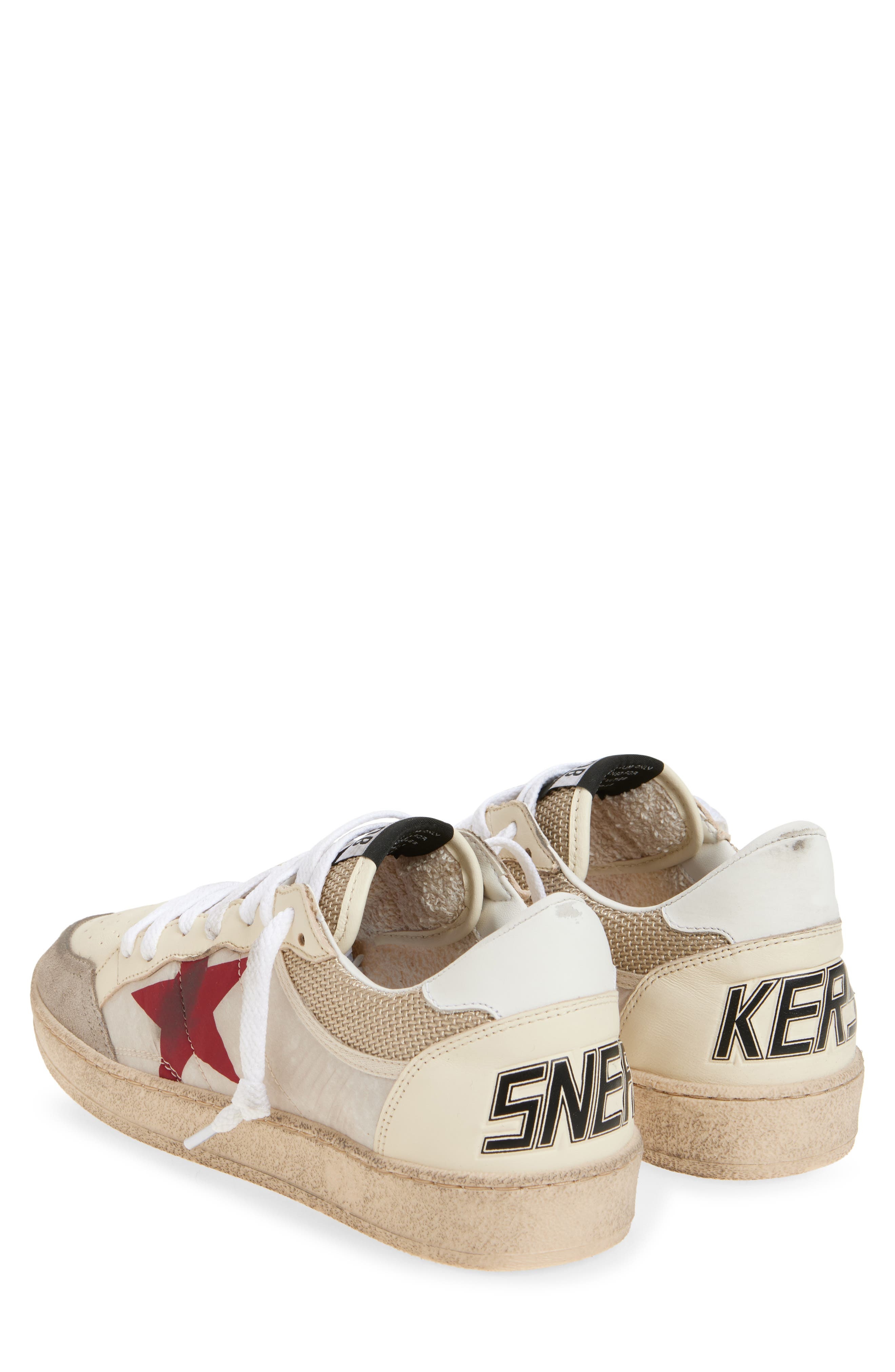 Golden Goose Ball Star Low Top Sneaker in Beige/Taupe/White/Red at Nordstrom - 2