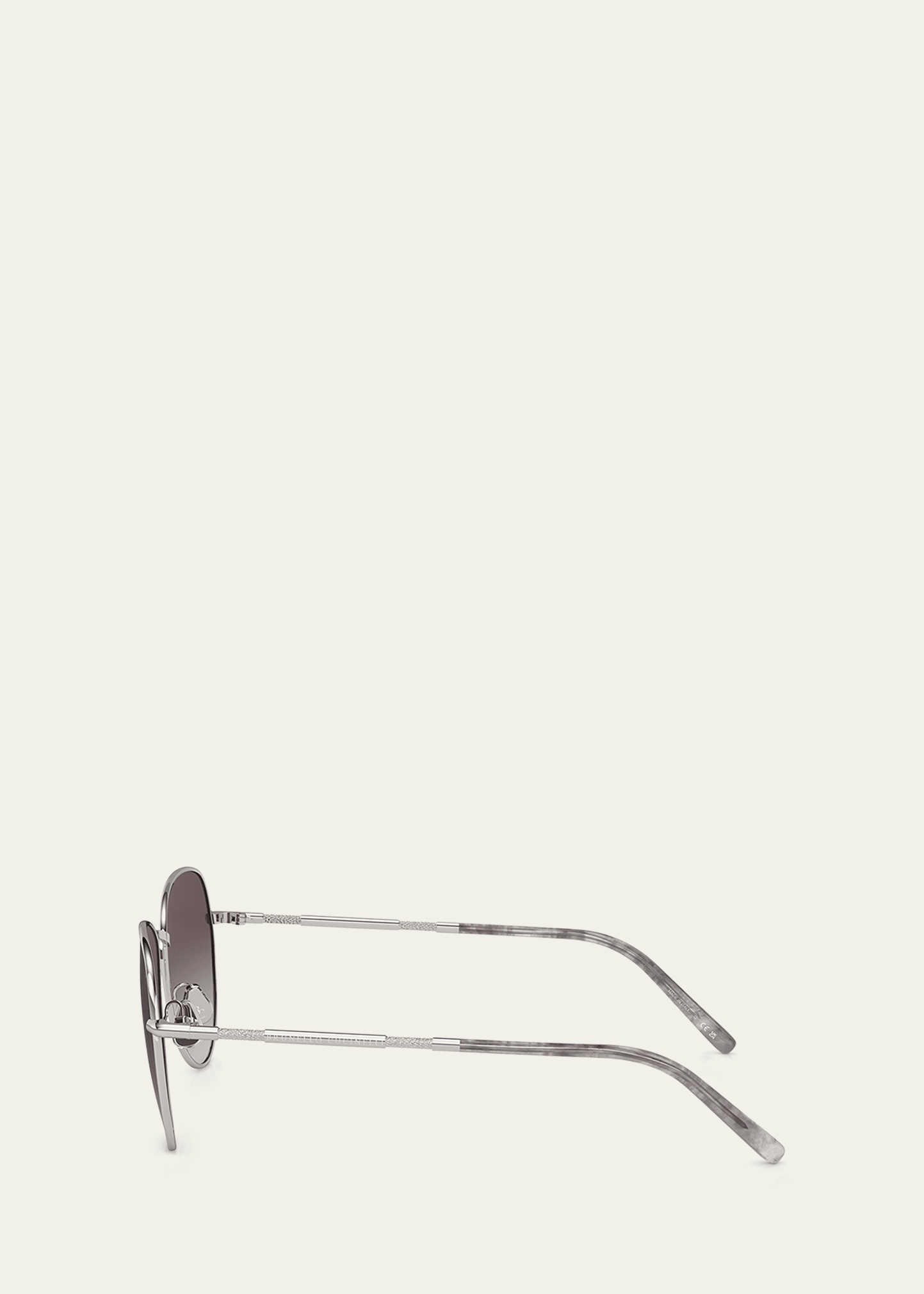 Oversized Titanium & Plastic Aviator Sunglasses - 3